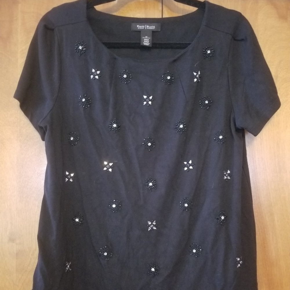 White House Black Market NWOT Layered SS Dressy Top M
